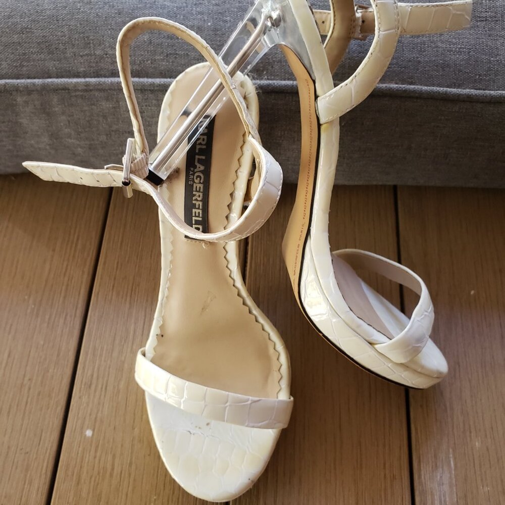 EUC KARL LAGERFELD PARIS Lady heel sashay sandals (6.5)